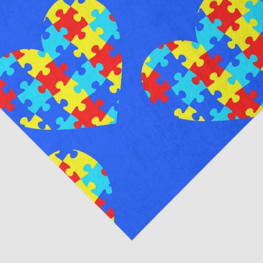 Autisme bewustzijn Puzzle Piece Heart Tissuepapier (Detail)