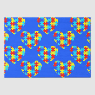 Autisme bewustzijn Puzzle Piece Heart Tissuepapier