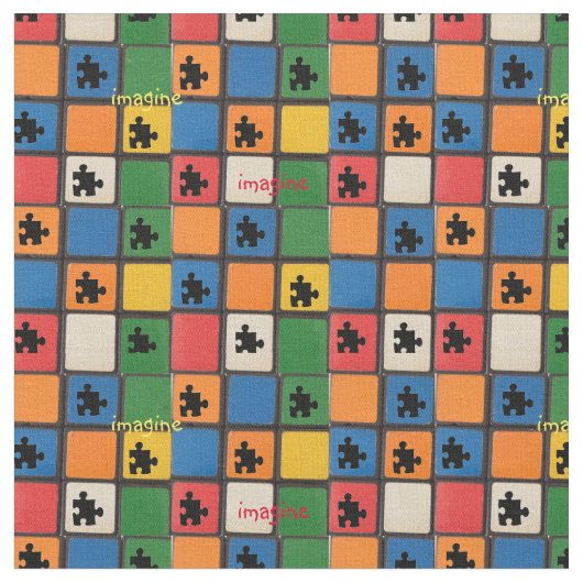 Autisme bewustzijn Puzzle Piecks Mosaic Stof (Close Up)