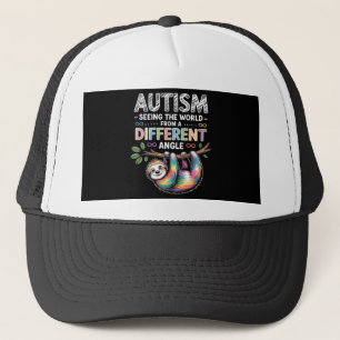 Autisme bewustzijn quote unieke geest regenboog trucker pet