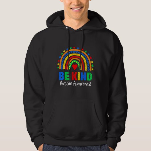 Autisme bewustzijn Rainbow Colorful Day Wees aardi Hoodie (Voorkant)