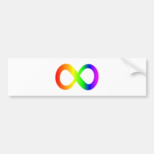Autisme bewustzijn Rainbow Infinding Symbool Bumpersticker (Voorkant)