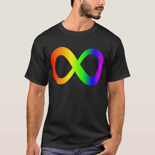 Autisme bewustzijn Rainbow Infinding Symbool T-shirt (Voorkant)