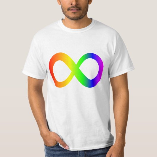 Autisme bewustzijn Rainbow Infinding Symbool T-shirt (Voorkant)