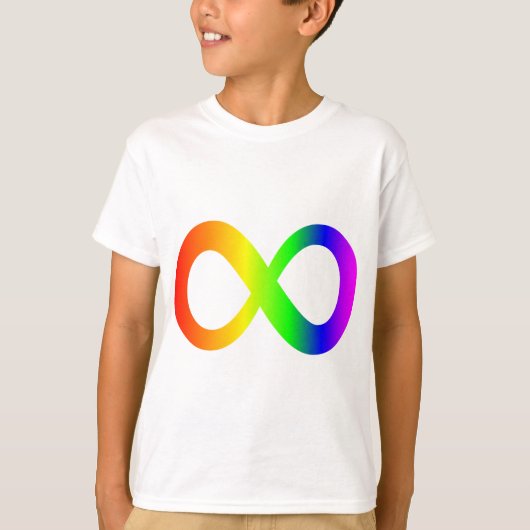 Autisme bewustzijn Rainbow Infinding Symbool T-shirt (Voorkant)