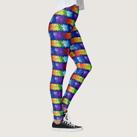 Autisme bewustzijn Rainbow Puzzle Design Leggings (Rechts)