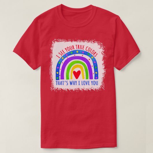 Autisme bewustzijn Rainbow Puzzle Picht Ik zie je  T-shirt (Design voorkant)