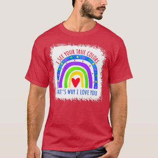Autisme bewustzijn Rainbow Puzzle Picht Ik zie je  T-shirt
