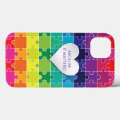 Autisme bewustzijn Rainbow Puzzle Piece Case-Mate iPhone Case (Achterkant (horizontaal))