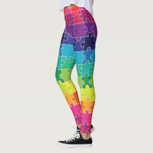 Autisme bewustzijn Rainbow Puzzle Piece Leggings