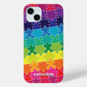 Autisme bewustzijn Rainbow Puzzle-stukken Case-Mate iPhone Case (Achterkant)