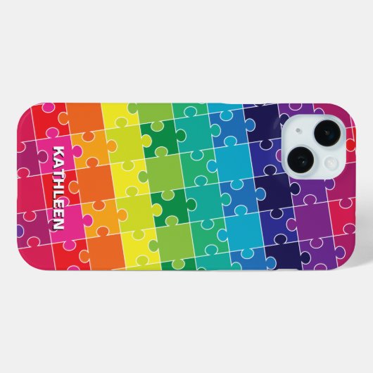 Autisme bewustzijn Rainbow Puzzle-stukken Case-Mate iPhone Case (Achterkant (horizontaal))