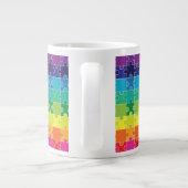Autisme bewustzijn Rainbow Puzzle-stukken Grote Koffiekop (Achterkant)