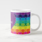 Autisme bewustzijn Rainbow Puzzle-stukken Grote Koffiekop (Rechts)