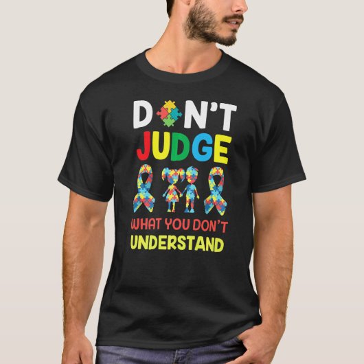 Autisme bewustzijn Rawrsomely Verschillende Puzzel T-shirt (Voorkant)