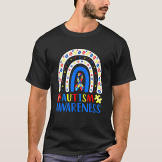 Autisme Bewustzijn Regenboog Puzzel Autisme Bewust T-shirt