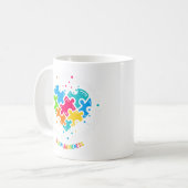 Autisme Bewustzijn Respect Liefde Ondersteuning Koffiemok (Voorkant links)