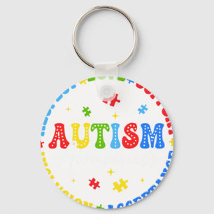 Autisme Bewustzijn Respect Liefde Steun Blauw Auti Sleutelhanger