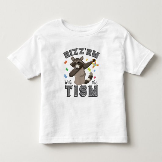Autisme Bewustzijn Rizz'em met The Tism Opposum Kinder Shirts (Voorkant)