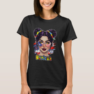 Autisme Bewustzijn Rommelige Knot Boricua Latina J T-shirt