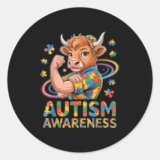 Autisme bewustzijn ronde sticker (Voorkant)