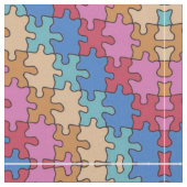 Autisme Bewustzijn - Rose Blue - Puzzelstukken Stof (Close Up)