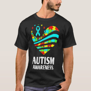 Autisme Bewustzijn S Vrouwen Hart Steun Autistisch T-shirt
