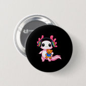 Autisme bewustzijn schattige axolotl dier ronde button 5,7 cm (Voorkant /achterkant)