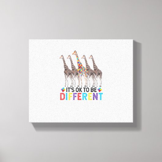 Autisme bewustzijn Schattige Giraffe Dier Het Is O Canvas Afdruk (Voorkant)