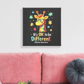 Autisme bewustzijn Schattige Giraffe Dier Het Is O Canvas Afdruk (Insitu (Woonkamer))