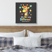 Autisme bewustzijn Schattige Giraffe Dier Het Is O Canvas Afdruk (Insitu (Slaapkamer))