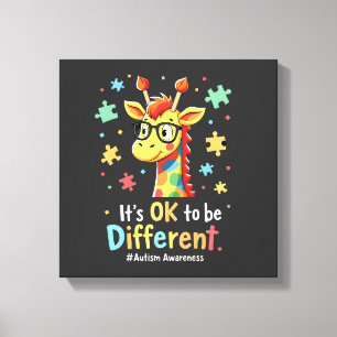 Autisme bewustzijn Schattige Giraffe Dier Het Is O Canvas Afdruk