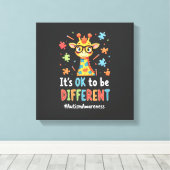 Autisme bewustzijn Schattige Giraffe Dier Het Is O Canvas Afdruk (Insitu (Houten vloer))