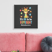 Autisme bewustzijn Schattige Giraffe Dier Het Is O Canvas Afdruk (Insitu (Woonkamer))