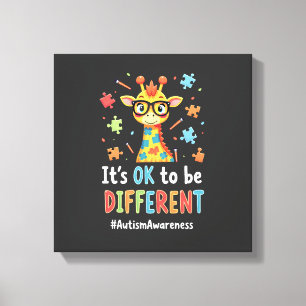 Autisme bewustzijn Schattige Giraffe Dier Het Is O Canvas Afdruk