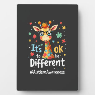 Autisme bewustzijn Schattige Giraffe Dier Het Is O Fotoplaat