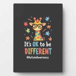 Autisme bewustzijn Schattige Giraffe Dier Het Is O Fotoplaat