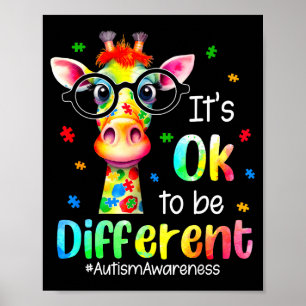 Autisme bewustzijn Schattige Giraffe Dier Het Is O Poster