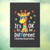 Autisme bewustzijn Schattige Giraffe Dier Het Is O Raamsticker (Vel 3)