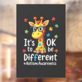 Autisme bewustzijn Schattige Giraffe Dier Het Is O Raamsticker (Vel 2)