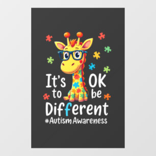 Autisme bewustzijn Schattige Giraffe Dier Het Is O Raamsticker