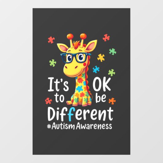Autisme bewustzijn Schattige Giraffe Dier Het Is O Raamsticker (Vel)