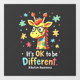 Autisme bewustzijn Schattige Giraffe Dier Het Is O Raamsticker