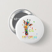 Autisme bewustzijn Schattige Giraffe Dier Het Is O Ronde Button 5,7 Cm (Voorkant /achterkant)