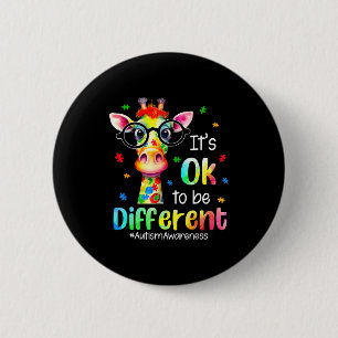 Autisme bewustzijn Schattige Giraffe Dier Het Is O Ronde Button 5,7 Cm