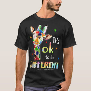 Autisme Bewustzijn Schattige Giraffe Dier Het Is O T-shirt