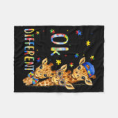Autisme bewustzijn Schattige Giraffe Dier om te Zi Fleece Deken (Voorkant (Horizontaal))