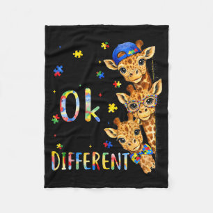 Autisme bewustzijn Schattige Giraffe Dier om te Zi Fleece Deken