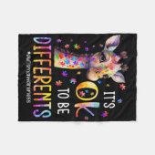 Autisme bewustzijn Schattige Giraffe Het Is Ok Om  Fleece Deken (Voorkant (Horizontaal))