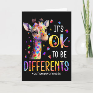 Autisme bewustzijn Schattige Giraffe Het Is Ok Om Kaart
